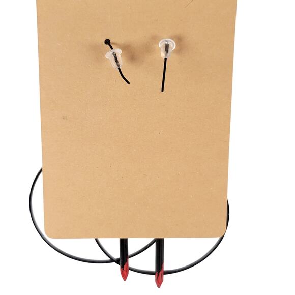 Gothic Sword Hoop Earrings Black Red Blade Sunburst Dangle Cosplay Jewelry 3" - Picture 3 of 9